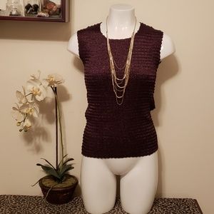 Tight Crinkle Fabric Sleeveless Blouse